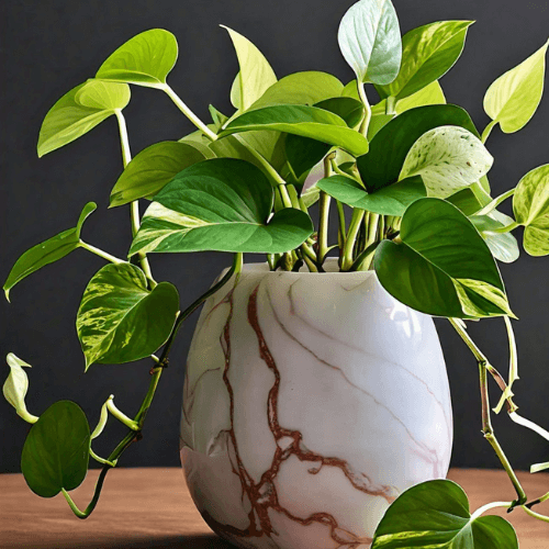 Pothos Plant in marble pot